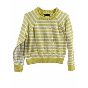 Banana Republic Womens Sweater Cable Knit Striped Pullover Long Sleeve Yellow M